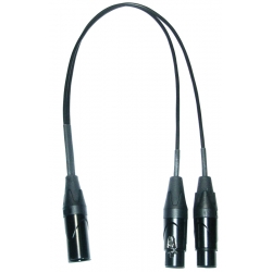 AU3205, Kabel XLR męski / 2 x XLR żeński, 0,5m